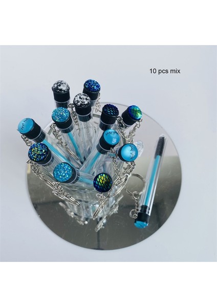 10 Adet Siyah Mix Yeniden Kullanılabilir Kirpik Fırçası Tüp Anahtarlık Plastik Taşınabilir Mini Kirpik Tarağı Biriktirme Konteyner Glitter Cils Maskara Değneklerini Anahtarlık (Yurt Dışından) indirimleri