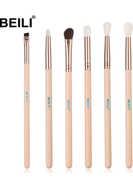 Fe-6pcs Beılı Pembe Makyaj Fırçaları Yüksek Kaliteli Pudra Fondöten Allık Göz Farı Makyaj Fırça Seti Doğal Saç Косметика (Yurt Dışından)