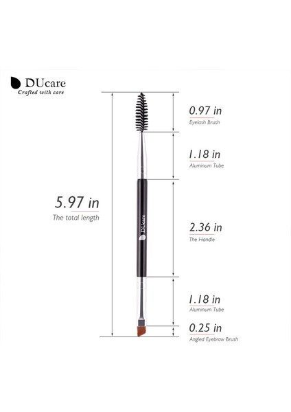 Dudak Fırçası Ducare Kaş Fırçası Kirpik Tarağı Makyaj Fırçaları Çift Uçlu Açılı Fırça Spoolie Fırçası 2'si 1 Arada Kirpik Kaş Fırçası Seti Makyaj Aracı (Yurt Dışından)