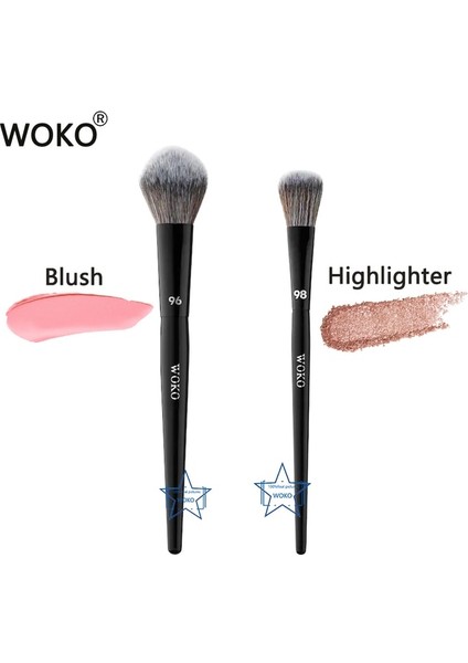Woko 96 98 Pro 96 Allık Fırçası Yüz Kontur Fosforlu Allık Fırçası Profesyonel Bronzlaştırıcı Pudra Allık Fırçası Yüksek Kaliteli Allık Makyaj Aracı (Yurt Dışından)