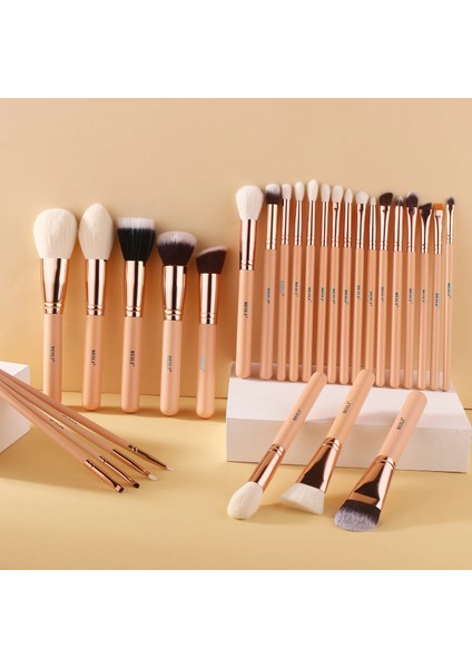 Fe-6pcs Beılı Pembe Makyaj Fırçaları Yüksek Kaliteli Pudra Fondöten Allık Göz Farı Makyaj Fırça Seti Doğal Saç Косметика (Yurt Dışından)