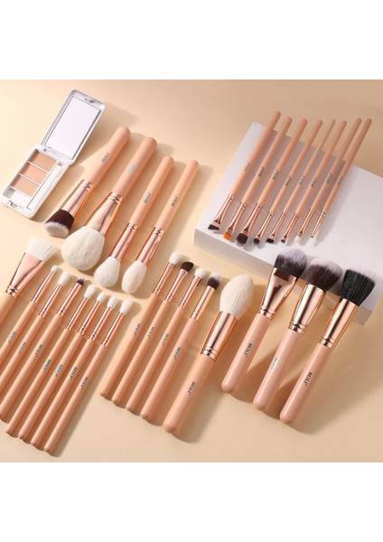 Fe-6pcs Beılı Pembe Makyaj Fırçaları Yüksek Kaliteli Pudra Fondöten Allık Göz Farı Makyaj Fırça Seti Doğal Saç Косметика (Yurt Dışından)