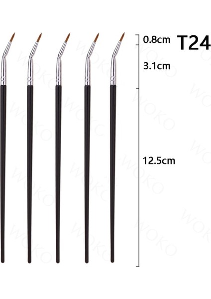 T24-5PCS T22 Ince Eyeliner Makyaj Fırçası Sıvı Jel Eyeliner Fırçası Hassas Ince Uzun Eyeliner Fırçası Profesyonel Eyeliner Makyaj Aracı (Yurt Dışından)