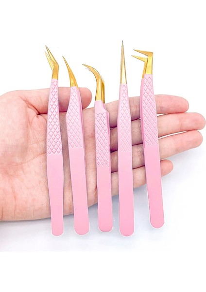 Stil 10 1 Adet Kirpik Cımbız Uzatma Pembe Paslanmaz Çelik Fiber Ipuçları ile Superhard Cımbız Yüksek Hassasiyetli Anti-Statik Cımbız (Yurt Dışından)