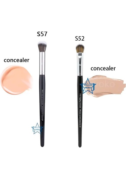 Pro 57 52 Makyaj Fırçası Kapatıcı Gölge Kontur Allık Pudra Fondöten Likit Bronzlaştırıcı Fırça Sentetik Profesyonel Yüz Burun Makyaj Aracı (Yurt Dışından)