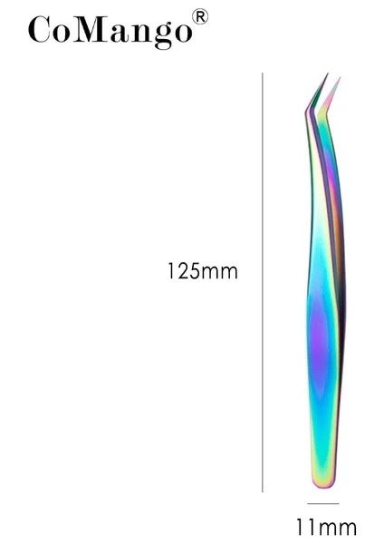 Rainbow 3 Comango Kirpik Cımbızı Paslanmaz Çelik Süper Sert Cımbız Kirpik Uzatma Için Yüksek Hassasiyetli Anti-Statik Cımbız (Yurt Dışından)