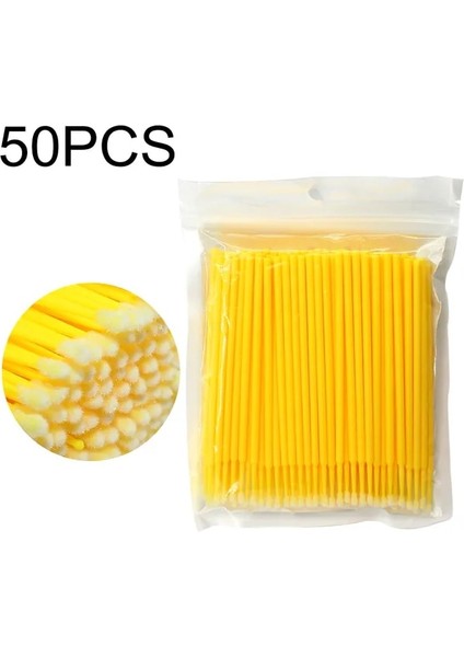 50 Adet Sarı 50/100 Adet Tek Kullanımlık Microbrush Kirpik Uzatma Bireysel Kirpik Çıkarma Çubuğu Mikro Fırça Kirpik Uzatma Araçları (Yurt Dışından)