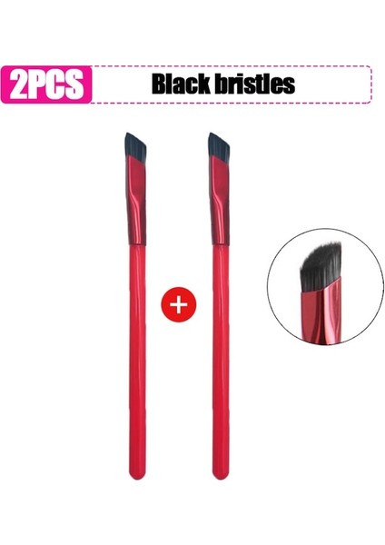 2pcs Siyah Kıllar Vahşi Kaş Fırçası Kare Üç Boyutlu Kaş El Sanatları Çift Başlı Kaş Kirpik Fırçası Çok Fonksiyonlu Makyaj Aracı (Yurt Dışından)