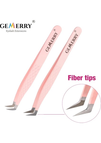 FS03 1 Adet Kirpik Cımbız Uzatma Pembe Paslanmaz Çelik Superhard Cımbız Fiber Ipuçları ile Yüksek Hassasiyetli Anti-Statik Cımbız (Yurt Dışından)