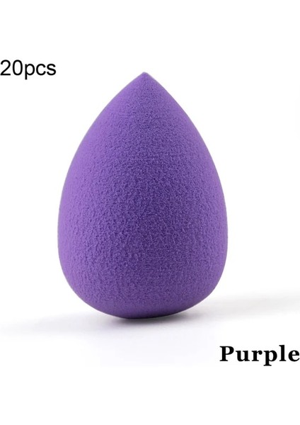 M Mor 20 Adet 20/50 Adet Orta Makyaj Süngeri Yumuşak Kapatıcı Pürüzsüz Kozmetik Toz Puf Su Damlası Şekli Karışık Makyaj Blender Aksesuarları Aracı (Yurt Dışından)