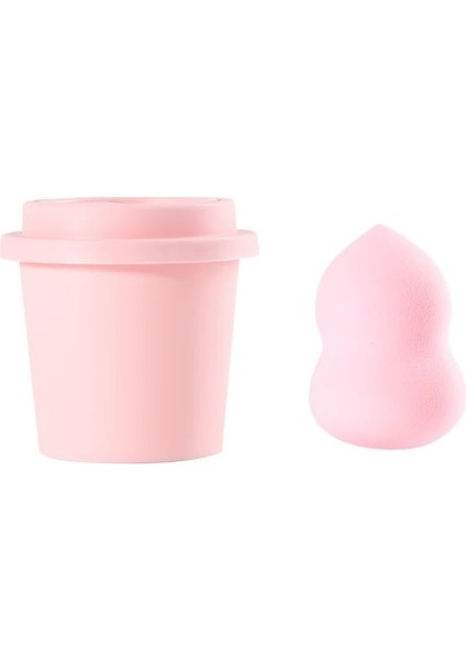 Pembe Set 1 1 Takım Sıcak Makyaj Süngeri Kahve Fincanı Sünger Standı Saklama Kutusu Makyaj Puf Tutucu Boş Kozmetik Kuru Kutu Makyaj Aksesuarları (Yurt Dışından)
