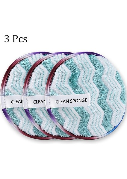 3 Adet Dalgalanma Mikrofiber Bez Ped Yüz Makyaj Çıkarıcı Puf Yuvarlak Örgü Tahıl Pamuk Çift Katmanlı Temizlik Havlusu Yeniden Kullanılabilir Temizleme Mendilleri (Yurt Dışından)