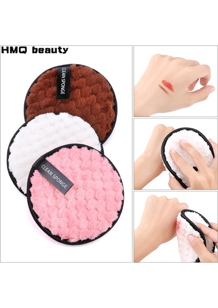 3 Adet Dalgalanma Mikrofiber Bez Ped Yüz Makyaj Çıkarıcı Puf Yuvarlak Örgü Tahıl Pamuk Çift Katmanlı Temizlik Havlusu Yeniden Kullanılabilir Temizleme Mendilleri (Yurt Dışından)