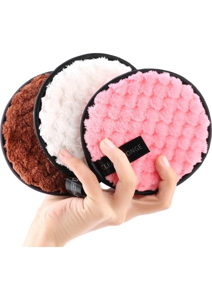 3 Adet Dalgalanma Mikrofiber Bez Ped Yüz Makyaj Çıkarıcı Puf Yuvarlak Örgü Tahıl Pamuk Çift Katmanlı Temizlik Havlusu Yeniden Kullanılabilir Temizleme Mendilleri (Yurt Dışından)