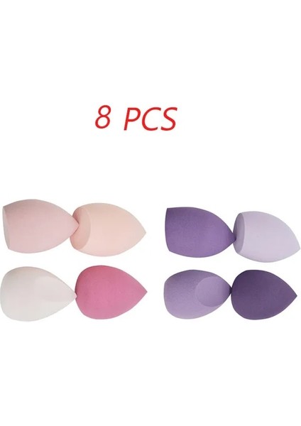 8 Adet Pembe-Mor 4 Adet Makyaj Süngeri Toz Puf Kuru ve Islak Kombine Güzellik Kozmetik Topu Fondöten Tozu Puf Konik Kesim Makyaj Süngeri Araçları (Yurt Dışından)