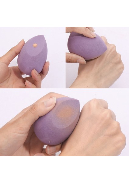 Mor 4 Adet Makyaj Süngeri Toz Puf Kuru Islak Kombine Güzellik Kozmetik Topu Vakıf Blender Konik Kesim Kusursuz Makyaj Süngeri Araçları (Yurt Dışından)