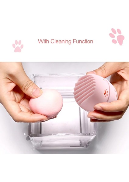 No.8 Pembe Sevimli Kedi Yumuşak Silikon Kozmetik Sünger Kutu Tutucu ile Güzellik Yumurtaları Taşınabilir Toz Puflar Tutucu Sünger Makyaj Kurutma Kılıfları (Yurt Dışından) indirimleri