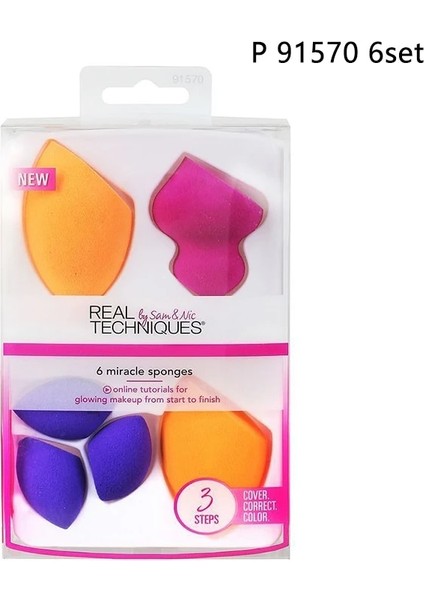 Set 91561 Gerçek Teknikleri Set Makyaj Sünger Seti Yüz Güzellik Kozmetik Puf Fondöten Krem Kapatıcı Makyaj Blender Araçları (Yurt Dışından)