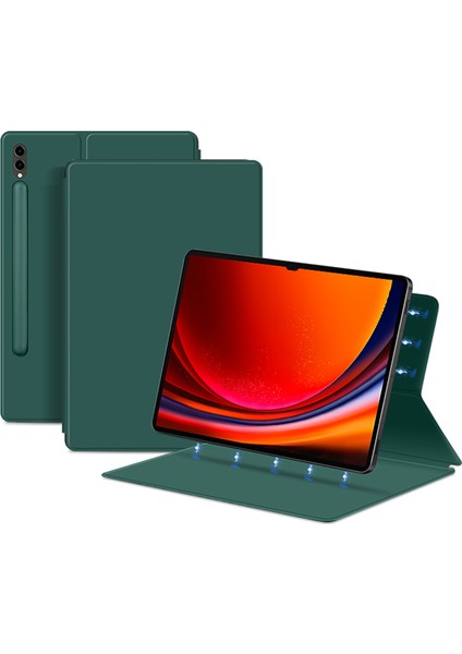 Samsung Galaxy Tab S9 Ultra Pu Deri Manyetik Tablet Kılıf Katlanabilir Stand Tablet Kapak (Yurt Dışından)