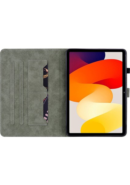 Xiaomi Redmi Pad Se Kart Yuvaları ile Kapak Sevimli Kaplan Baskı Deri Tablet Kılıfı (Yurt Dışından)