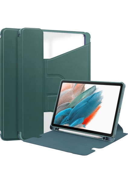 Samsung Galaxy Tab A9+ Tablet Kılıfı 360 Derek Dönen Stand Pu+ Akrilik Kapak (Klavye Olmadan) (Yurt Dışından)
