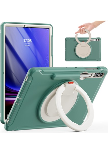 Samsung Galaxy Tab S7+ T970 / Sekme S7 Fe T730 / Tab S8+ X800 / Tab S9+ X810 Kasası Pc+ Tpu Döndüren Kickstand Tablet Kapağı Kalem Tutucusu (Yurt Dışından)