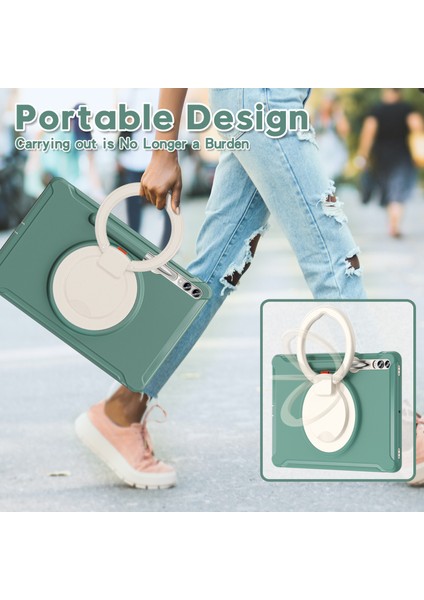 Samsung Galaxy Tab S7+ T970 / Sekme S7 Fe T730 / Tab S8+ X800 / Tab S9+ X810 Kasası Pc+ Tpu Döndüren Kickstand Tablet Kapağı Kalem Tutucusu (Yurt Dışından)