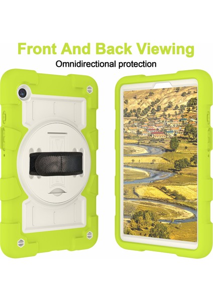 Samsung Galaxy Tab A9 Case Pc+Tpu Rotary El Bant Kickstand Kapak Strap ile (Yurt Dışından)