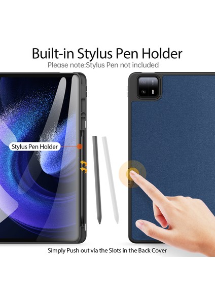 Xiaomi Pad 6 Max 14 Deri Iş Kapağı Üçlü Stand Akıllı Tablet Kılıfı (Yurt Dışından)