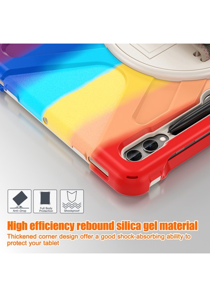 Samsung Galaxy Tab S7+ / S8+ / S9+ / S7 Fe Bilek Kayışı Tablet Kılıf Anti-Çizelge Pc+ Silikon Kickstand Cover (Yurt Dışından) fırsatları