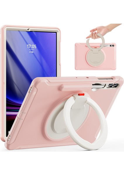 Samsung Galaxy Tab S7+ T970 / Sekme S7 Fe T730 / Tab S8+ X800 / Tab S9+ X810 Kasası Pc+ Tpu Döndüren Kickstand Tablet Kapağı Kalem Tutucusu (Yurt Dışından)