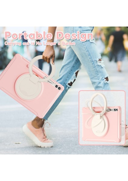 Samsung Galaxy Tab S7+ T970 / Sekme S7 Fe T730 / Tab S8+ X800 / Tab S9+ X810 Kasası Pc+ Tpu Döndüren Kickstand Tablet Kapağı Kalem Tutucusu (Yurt Dışından)
