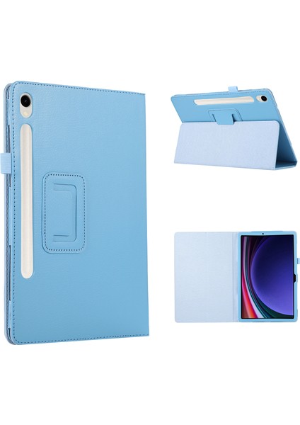 Samsung Galaxy Tab S9 Deri Kılıf Litchi Doku Iki Katlı Stand Tablet Kapak (Yurt Dışından)