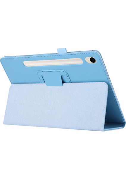 Samsung Galaxy Tab S9 Deri Kılıf Litchi Doku Iki Katlı Stand Tablet Kapak (Yurt Dışından)