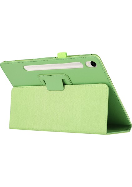 Samsung Galaxy Tab S9 Deri Kılıf Litchi Doku Iki Katlı Stand Tablet Kapak (Yurt Dışından)