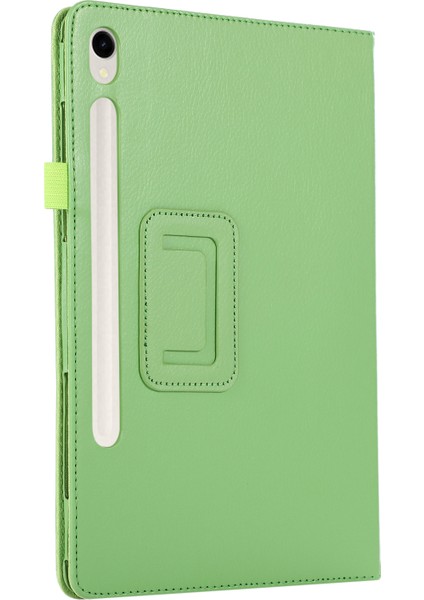 Samsung Galaxy Tab S9 Deri Kılıf Litchi Doku Iki Katlı Stand Tablet Kapak (Yurt Dışından)