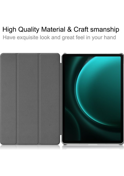 Samsung Galaxy Tab S9 Fe Plus Üç Katlı Standlı Deri Kılıf Tablet Kapağı (Yurt Dışından) fiyatları