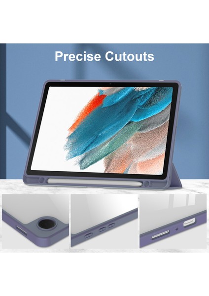 Samsung Galaxy Tab A9+ Şeffaf Arka Kapak Pu+Tpu+Kalem Yuvalı Akrilik Tablet Kılıfı (Yurt Dışından) fırsatları