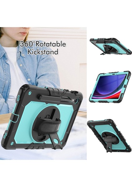 Samsung Galaxy Tab S9 (X710 / X716B / X718U) Pc+Silikon Kickstand Case Anti-Drop Tablet Kapağı Pet Ekran Filmi ile (Yurt Dışından) modelleri