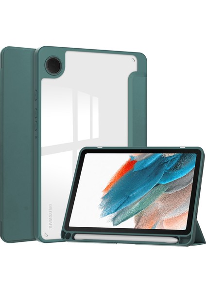 Samsung Galaxy Tab A9 Case Pu+Tpu+Akrilik Pen Yuvası ile Arka Tablet Kapağı Temizle (Yurt Dışından)