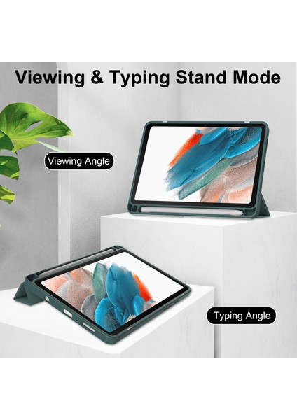 Samsung Galaxy Tab A9 Case Pu+Tpu+Akrilik Pen Yuvası ile Arka Tablet Kapağı Temizle (Yurt Dışından)