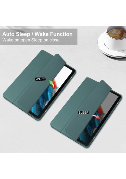Samsung Galaxy Tab A9 Case Pu+Tpu+Akrilik Pen Yuvası ile Arka Tablet Kapağı Temizle (Yurt Dışından)