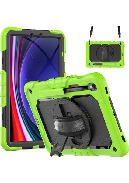 Samsung Galaxy Tab S9 (X710 / X716B / X718U) Pc+Silikon Kickstand Case Anti-Drop Tablet Kapağı Pet Ekran Filmi ile (Yurt Dışından)