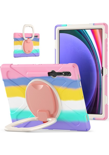 Samsung Galaxy Tab S9 Ultra X910 / S8 Ultra X900 / X906 Pc+ Silikon Tablet Kılıf Bırak-Kötü Döndürme Kickstand Kapak (Yurt Dışından)