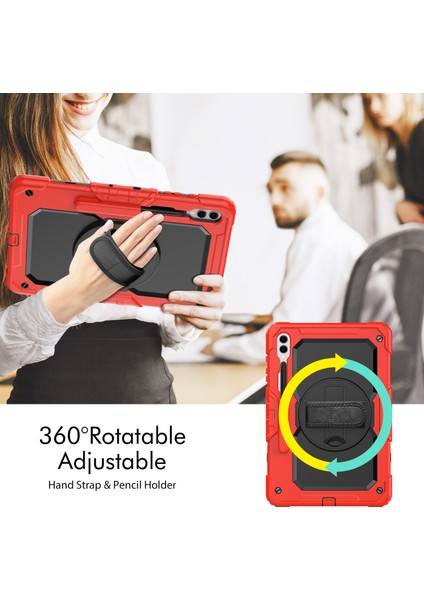 Samsung Galaxy Tab S9+ (SM-X810 / X816B / X818U) Pc+ Silikon Tablet Kılıf Kickstand Koruyucu Kapak Pet Ekranı Film ile (Yurt Dışından) fiyatları