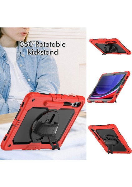 Samsung Galaxy Tab S9+ (SM-X810 / X816B / X818U) Pc+ Silikon Tablet Kılıf Kickstand Koruyucu Kapak Pet Ekranı Film ile (Yurt Dışından) modelleri