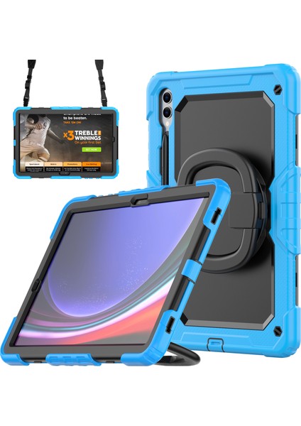 Samsung Galaxy Tab S9 Ultra Pc+Silikon Damla Geçirmez Tablet Kılıfı Kayışla Döner Kickstand (Yurt Dışından)