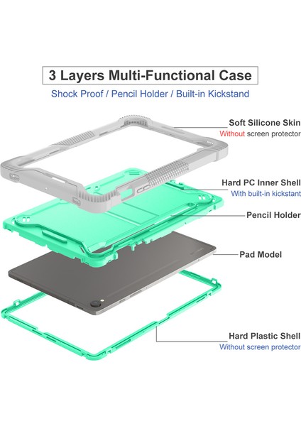 Samsung Galaxy Tab S9 Kickstand Case, Güz Koruma Silikon+ Pc Tablet Kapak (Yurt Dışından)