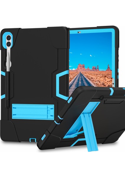 Samsung Galaxy Tab S9+ Robot Tarzı Tablet Kılıfı, Kickstand Çift Renkli Silikon+ Pc Tablet Kapak (Yurt Dışından)