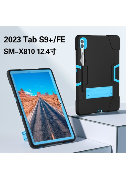 Samsung Galaxy Tab S9+ Robot Tarzı Tablet Kılıfı, Kickstand Çift Renkli Silikon+ Pc Tablet Kapak (Yurt Dışından) fırsatları